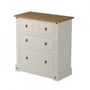 Comoda Smile cor Creme e Carvalho